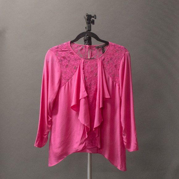BCBGMaxAzria Tops - BCBGMaxAzria Pink Silk Blouse